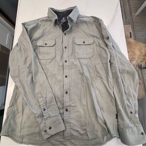 Kuhl Men's Casual Button-Down Shirt in Light Gray XL